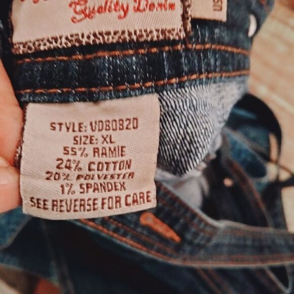 Sapphire Red Denim Halter Top Size XL 4 Button Closure - Picture 7 of 8